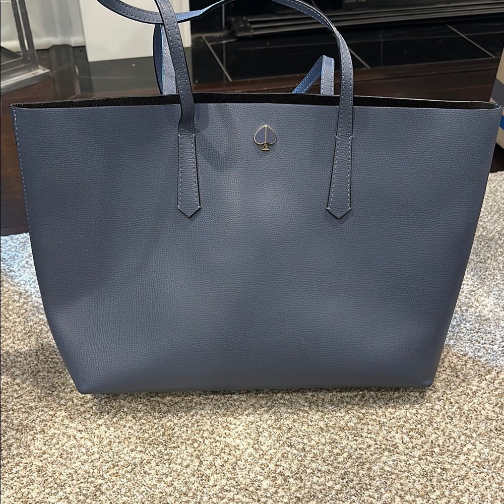 Kate Spade Blue Structured Tote with Double Handles